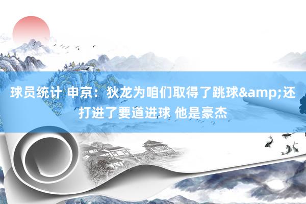 球员统计 申京：狄龙为咱们取得了跳球&还打进了要道进球 他是豪杰