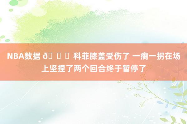 NBA数据 😐科菲膝盖受伤了 一瘸一拐在场上坚捏了两个回合终于暂停了