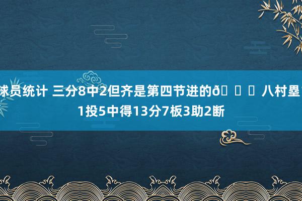 球员统计 三分8中2但齐是第四节进的😈八村塁11投5中得13分7板3助2断