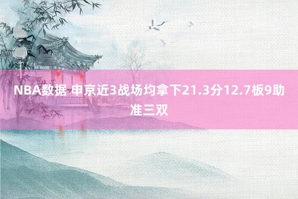 NBA数据 申京近3战场均拿下21.3分12.7板9助准三双