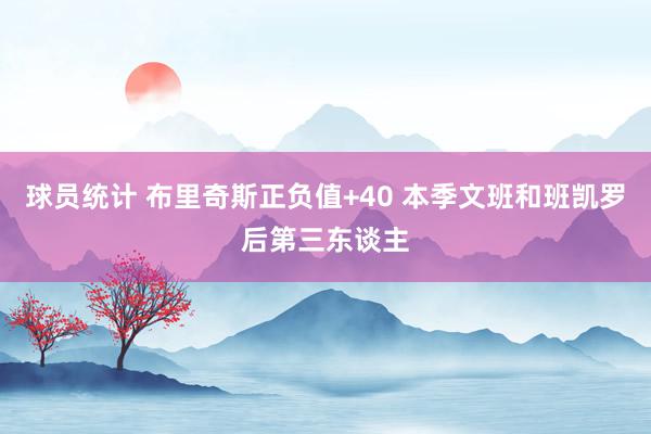 球员统计 布里奇斯正负值+40 本季文班和班凯罗后第三东谈主