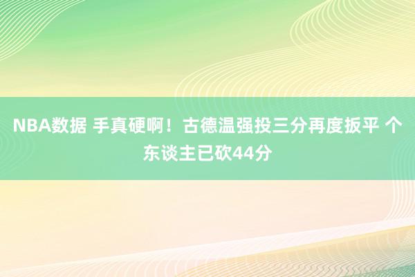 NBA数据 手真硬啊！古德温强投三分再度扳平 个东谈主已砍44分