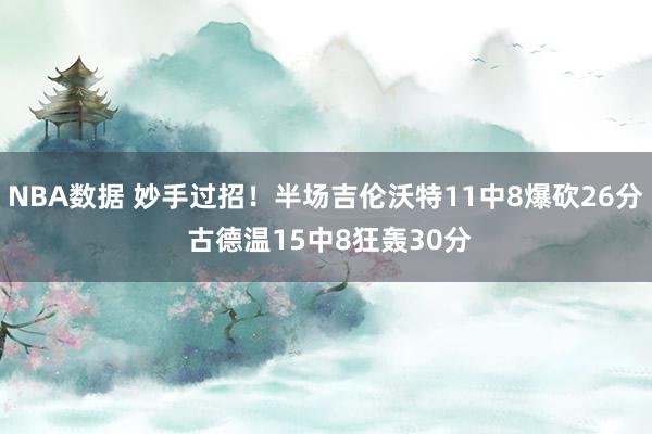 NBA数据 妙手过招！半场吉伦沃特11中8爆砍26分 古德温15中8狂轰30分