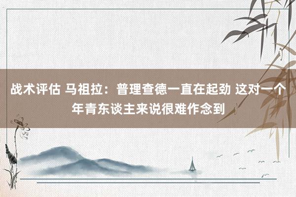 战术评估 马祖拉：普理查德一直在起劲 这对一个年青东谈主来说很难作念到