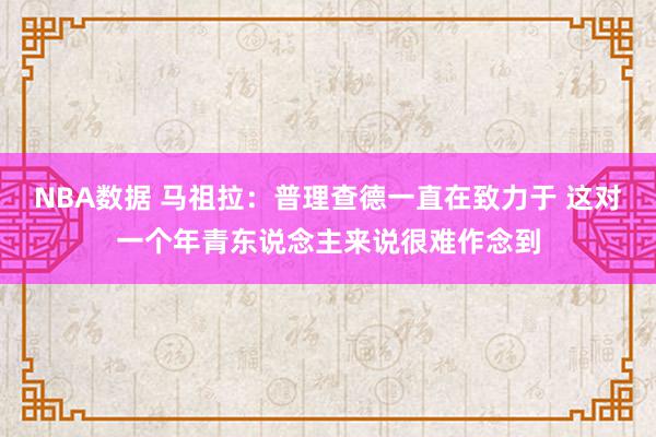 NBA数据 马祖拉：普理查德一直在致力于 这对一个年青东说念主来说很难作念到