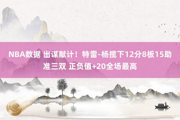 NBA数据 出谋献计！特雷-杨揽下12分8板15助准三双 正负值+20全场最高